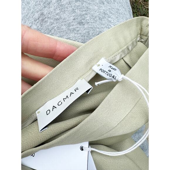 NWT DAGMAR House of Dagmar Shiny Long Skirt Slate Green 36 2 XS - Picture 10 of 10